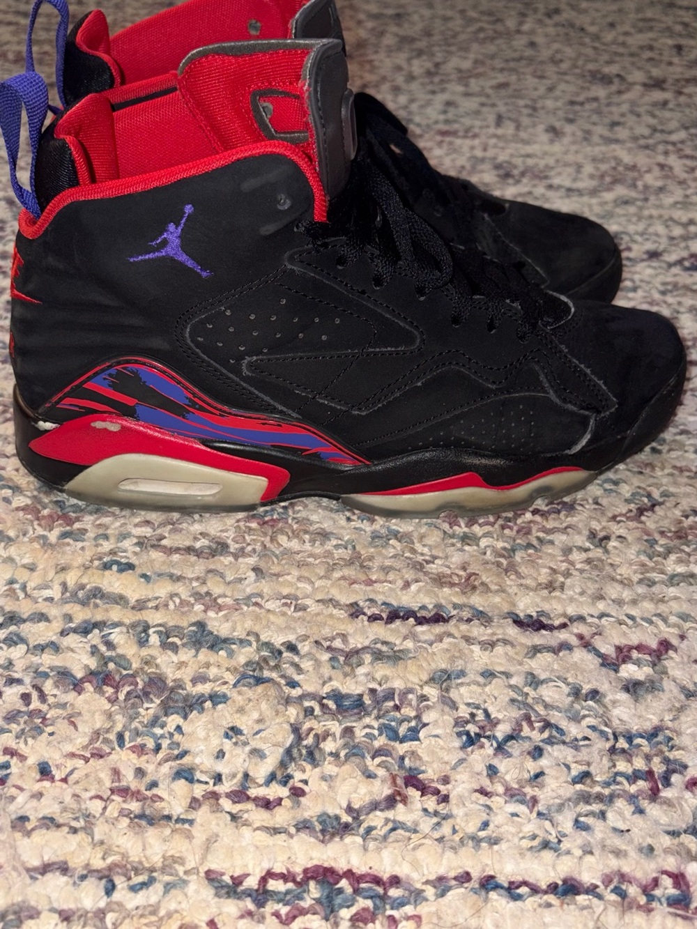 Jordan Men's Black/Red/Purple High-Top Basketball Sneakers